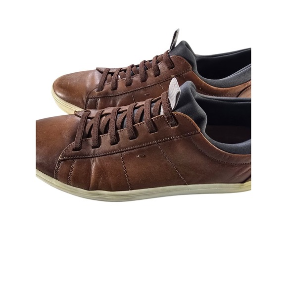 Martin Dingman Mens Cameron Sheepskin Leather Shoes Size 11 Whiskey Sneakers - Picture 4 of 8